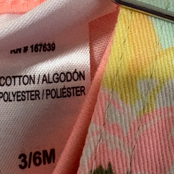 Little Lass baby 3-piece overall set with lemon & floral print 3/6 months NWT - Picture 3 of 4